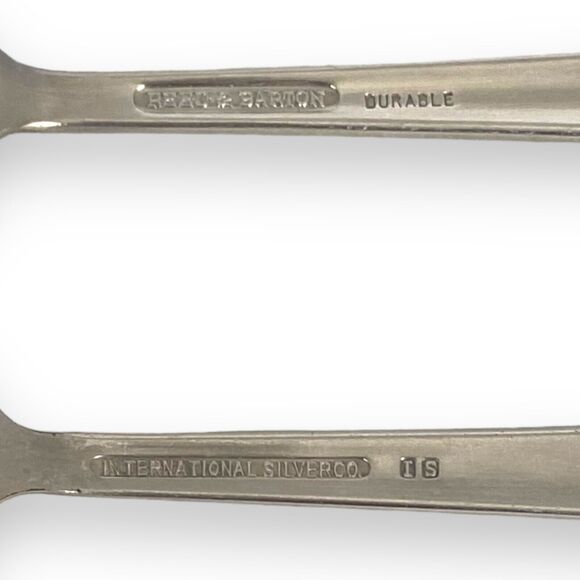 Set Of 2 Silver Plate Demitasse Spoons Hotel Statler REED BARTON / IS Vintage - Picture 5 of 7